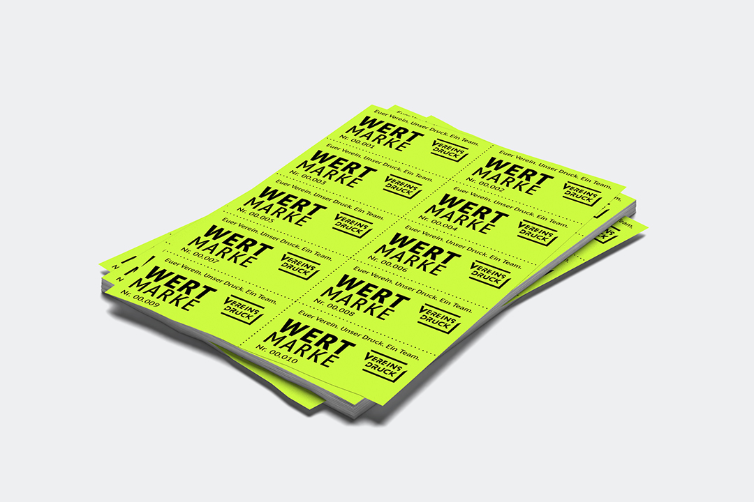 Wertmarken mit Nummerierung